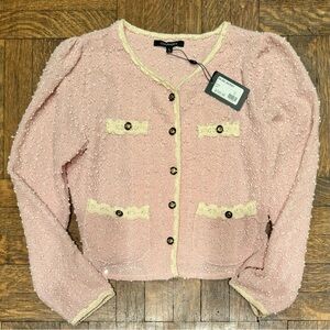Courage b Glida Jacket Pink Cardigan Blazer Size Large New with Tags